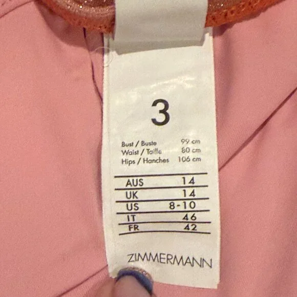 Zimmerman | Golden Metallic Bandeau Belted Swimsuit | Ombrè | Size: 8-10 - Picture 5 of 16